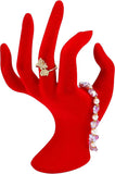Resin Ring Displays, Hand Model, Red, 8x4.7x16.5cm
