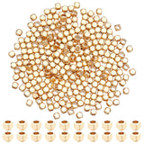 Brass Beads, Dice, Real 18K Gold Plated, 2.5x2.5x2.5mm, Hole: 1.6mm, 300pcs/box