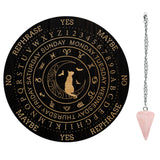 1Pc Wood Pendulum Board, 1Pc 304 Stainless Steel Cable Chain Necklaces, 1Pc Natural Rose Quartz Stone Pendants, for Witchcraft Wiccan Altar Supplies, Constellation Pattern, Board: 200x4mm
