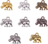 Metal Alloy Charms, Elephant, Mixed Color, 12x14x2.5mm, Hole: 1mm, 160pcs/box