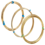 3 Bundles 3 Size Brass Craft Wire Sets, Square, Raw(Unplated), 0.6~1x0.6~1mm, about 19.69 Feet(6m)/Bundle, 1 Bundle/size