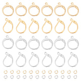 80Pcs 4 Style 304 Stainless Steel Leverback Earring Findings, with Loops & 80Pcs Jump Rings, Golden & Stainless Steel Color, 14.5~15x11~12x2mm, Hole: 1.2~1.5mm, Pin: 0.6~1mm, 20Pcs/style