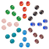 32Pcs 8 Colors Luminous Handmade Gold Sand Lampwork Beads, Glow in the Dark, Round, Mixed Color, 12x11mm, Hole: 1.8mm, 4pcs/color