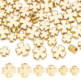 60Pcs 3 Style Brass Beads, Long-Lasting Plated, Clover, Real 18K Gold Plated, 5~8x5~8x2.5~3mm, Hole: 1.2~1.6mm, 20pcs/style