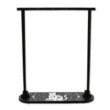 Wooden Crystal Display Shelf, Black Oval Crystal Holder Stand, Rustic Divination Pendulum Storage Rack, Witch Stuff, Easy to Assemble, Cat Pattern, 42~288x27.6~80x7mm