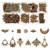 Tibetan Style Alloy Chandelier Component Links, Antique Bronze, 16x1.5mm, 72pcs/box