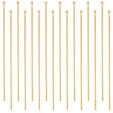 304 Stainless Steel Flat Head Pins, for Jewelry Making, Real 16K Gold Plated, 50x0.7mm, 21 Gauge, Head: 1.5mm, about 120pcs/box
