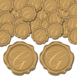 Adhesive Wax Seal Stickers, Envelope Seal Decoration, For Craft Scrapbook DIY Gift, Letter G, Dark Goldenrod, 30mm, 50pcs/box