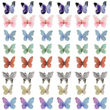 Plastic Cabochons, Butterfly, for DIY Crafts Decoration, Mixed Color, 8~13x10.5~15x2.5~3.5mm, 80pcs/box