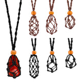 2sets 2 Colors Adjustable Braided Waxed Cord Macrame Pouch Necklace Making, Interchangeable Stone, with Wood Beads, Mixed Color, 90cm, 3pcs/set, 1sets/color