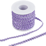 25M Metallic Yarn Lace Ribbons, Jacquard Ribbon, Garment Accessories, Lilac, 1/4 inch(8mm)