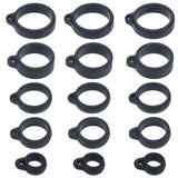 60Pcs 5 Style Silicone Pendant, for Electronic Stylus & Lighter Making, Black, 16~29x12~24.5x6~8mm, Hole: 2~3mm, Inner Diameter: 8~20.5mm, 12pcs/style