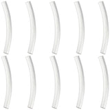10Pcs Tube 925 Sterling Silver Beads, Silver, 20x2mm, Hole: 1.2mm