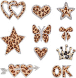 Crystal Rhinestone Iron on Cloth Patches, Costume Accessories, Appliques, Mixed Shapes, Sandy Brown, 36~85x47~92x1.5mm, 10pcs/box