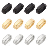304 Stainless Steel Slide Charms, Oval, Mixed Color, 15x8.5x5mm, Hole: 6x12.5mm, 18pcs/box
