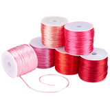 5 rolls 5 colors Nylon Rattail Satin Cord, Beading String, for Chinese Knotting, Jewelry Making, Mixed Color, 1mm, about 32.8 yards(30m)/roll, 1 roll/color