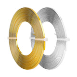 Aluminum Wire, Flat, Mixed Color, 3mm, about 5m/roll, 2 colors, 1roll/color, 2rolls/box