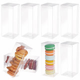 Transparent Plastic PVC Box Gift Packaging, Waterproof Folding Box, Rectangle, Clear, 6.15x5.95x15.2cm, Unfold: 26.8x12x0.1cm