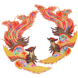 Phoenix Computerized Embroidery Cloth Iron on/Sew on Patches, Costume Accessories, Gold, 300x204x1mm, 2pcs/set