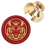 Golden Tone Brass Head, for Wax Seal Stamp DIY Scrapbooking, Tiger, 25x14.5mm