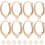 16Pcs Brass Leverback Earring Findings, with Horizontal Loops & 20Pcs 304 Stainless Steel Jump Rings, Nickel Free, Real 18K Gold Plated, 19.5~20.5x12.5x3.5mm, Hole: 1.5mm, Pin: 0.8mm