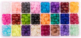 Transparent Glass Beads, Frosted, Round, Mixed Color, 8mm, Hole: 1.3~1.6mm