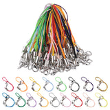 Polyester Cord Mobile Making Cord Loops, with Iron Findings and Aluminum Lobster Claw Clasps, Mixed Color, 6.8cm