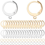 80Pcs 2 Color 304 Stainless Steel Leverback Earring Findings, with Loops & 100Pcs Open Jump Rings, Golden & Stainless Steel Color, 14.5x12x2mm, Hole: 1.2mm, Pin: 0.6mm, 40Pcs/color