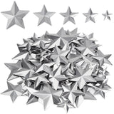 100Pcs 5 Styles  Iron Display Decorations, Metal Star Ornament, Platinum, 25~68x27~68x0.1~4mm, 20pcs/style