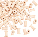 60Pcs Wooden Empty Spools for Wire, Thread Bobbins, BurlyWood, 27x15mm, hole: 6mm