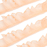 10M Pleated Organza Ribbons, Ruffled Lace Ribbon, for Clothing Accessories, Light Salmon, 3-1/8~3-1/2  inch(80~90mm), about 10.94 Yards(10m)/Bag