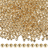 304 Stainless Steel Beads, Round, Golden, 3x2.5mm, Hole: 1.2mm, 500pcs/box