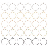 30Pcs 5 Colors Ion Plating(IP) 316 Surgical Stainless Steel Hoop Earrings Findings, Wine Glass Charms Findings, Octagon, Mixed Color, 25x26.5x0.7mm, 6pcs/color