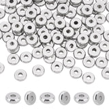 100Pcs 304 Stainless Steel Spacer Beads, Flat Round, Stainless Steel Color, 6x2mm, Hole: 2mm