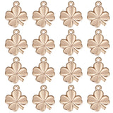 40Pcs Brass Charms, Clover, Nickel Free, Real 18K Gold Plated, 10.5x8.5x1mm, Hole: 1mm, 40pcs