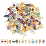 Gemstone Chip Connector Charms, with 304 Stainless Steel Findings, 14mm, Hole: 2.5~3mm, 14 style, 6pcs/style, 84pcs/set