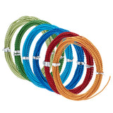 6 Roll 6 Colors Aluminum Wire, Twisted Round, Mixed Color, 1.6mm, about 16.40 Feet(5m)/Roll, 1 Roll/color