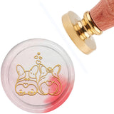 Brass Wax Seal Stamp with Handle, for DIY Scrapbooking, Valentine's day Themed Pattern, 3.5x1.18 inch(8.9x3cm)