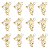 Alloy Rack Plating Alloy Charms, Bear, Light Gold, 14.5x11.5x4mm, Hole: 1.4mm, 60pcs/box