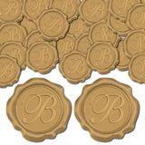 Adhesive Wax Seal Stickers, Envelope Seal Decoration, For Craft Scrapbook DIY Gift, Letter B, Dark Goldenrod, 30mm, 50pcs/box