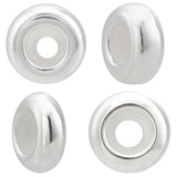 4 Pcs 2 Styles 925 Sterling Silver Spacer Beads, with Silica Gel, Flat Round, Silver, 2pcs/style