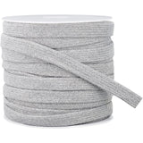25M Double Layer Flat Cotton Cords, Hollow Cotton Rope, for Garment Accessories, Light Grey, 11x1.2mm, 25m/roll