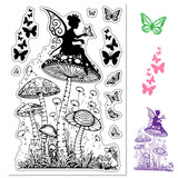 Custom PVC Plastic Clear Stamps, for DIY Scrapbooking, Photo Album Decorative, Cards Making, Stamp Sheets, Film Frame, Fairy Pattern, 160x110x3mm