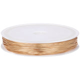 Eco-Friendly Copper Wire, Round Copper Beading Wire for Jewelry Making, Long-Lasting Plated, Real 18K Gold Plated, 24 Gauge, 0.5mm, about 164.04 Feet(50m)/Roll