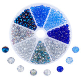 DIY Beads Jewelry Making Finding Kit, Including Glass & Lampwork & Synthetic Quartz Beads, Rondelle, Blue, 400Pcs/box