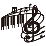 Iron Wall Hanging Decorative, with Screws, Piano & Note, Metal Wall Art Ornament for Home, Electrophoresis Black, 205x181mm