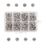 Tibetan Style Alloy European Large Hole Beads, Rondelle, Antique Silver, 11x7x3cm, about 80pcs/box