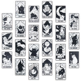 22Pcs 22 Style Tarot Theme Printed Acrylic Pendants, Rectangle with Cat Pattern Charms, Cat Shape, 39x24x2.5mm, Hole: 1.8mm, 1pc/style