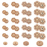 24Pcs 4 Style Alloy & Brass Snap Buttons, Sew on Press Buttons, Garment Buttons, for Costume Jacket Coat Accessories, Light Gold, 15~24.5x6~7mm, 6pcs/style