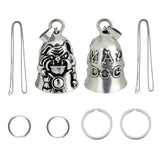 DIY Pendant Necklace Making Kit, Including Alloy 3D Dog Bell Pendant Necklace with Box Chains, Iron Split Key Rings, Antique Silver & Platinum, 4Pcs/bag